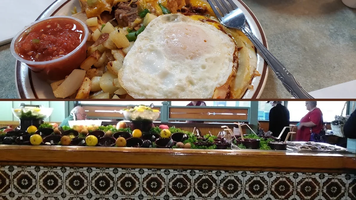 Coffee cups beside a cozy diner counter.